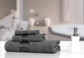 100% Cotton Super & Soft Towel Collection Set of 3 (Bath + Hand + Hand) 500 GSM Large Size (Grey)