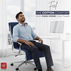 FASH Home Office Chair Towel | Luxury Car Seat Towel Cover | 100% Superfine Cotton | 550 GSM Large Size with Tie Knot | Grey | Pack of 1