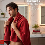500 GSM 100% Cotton Highly Absorbent Super Luxury Large Couple Bath Towel Set (Set of 2 Maroon Red & Teal)