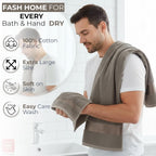 100% Cotton Super & Soft Towel Collection Set of 3 (Bath + Hand + Hamd) 500 GSM Large Size (Beige)