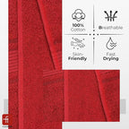 Fash Home 400 GSM Towel 70x140 cm – 1 Pc, Ultra Soft, Highly Absorbent, Quick Dry, Plush & Durable Cotton Bath Towel for Home, Gym & Spa (Maroon RED)