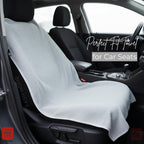 FASH Home Office Chair Towel | Luxury Car Seat Towel Cover | 100% Superfine Cotton | 550 GSM Large Size with Tie Knot | Silver White | Pack of 4