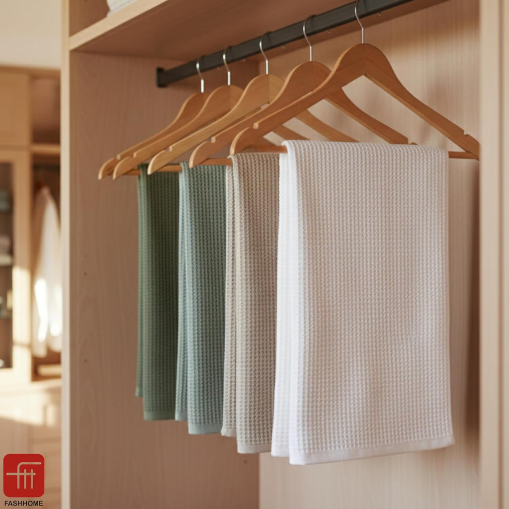 Fash Home Waffle Terry Fusion 4 pc Combo Bath Towel-75X150cm-Full Large Size 100% Soft Cotton Super Luxurious | Quick Absorbent | Only for Premium Royal Elite Class Men/Women/Couples