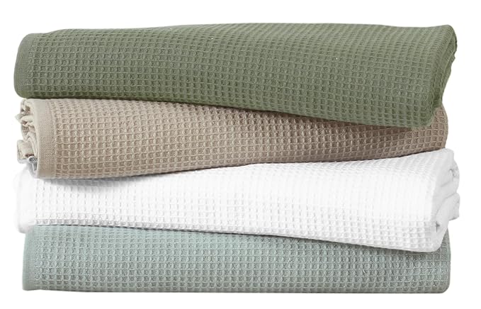 Fash Home Waffle Terry Fusion 4 pc Combo Bath Towel-75X150cm-Full Large Size 100% Soft Cotton Super Luxurious | Quick Absorbent | Only for Premium Royal Elite Class Men/Women/Couples