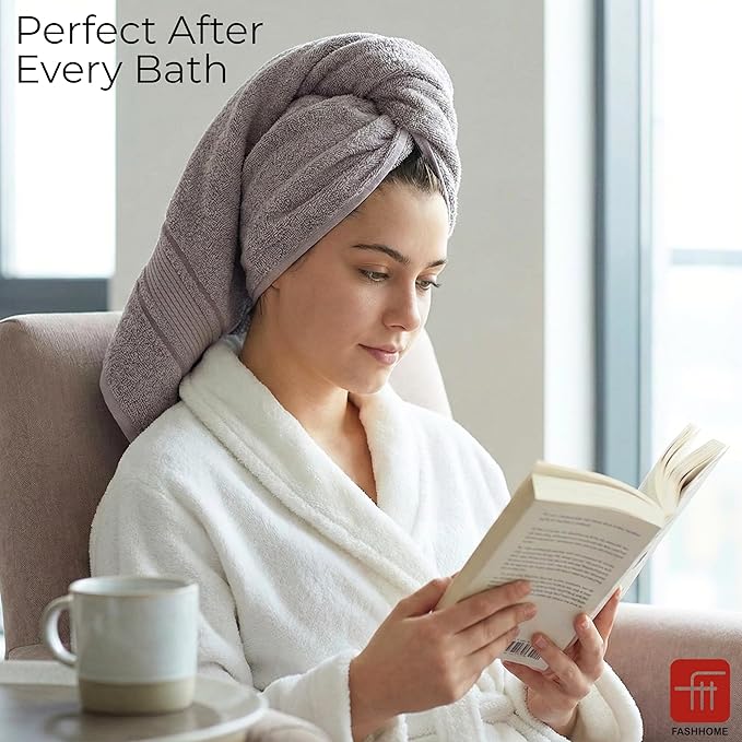Fash Home 400 GSM Towel 70x140 cm – 1 Pc, Ultra Soft, Highly Absorbent, Quick Dry, Plush & Durable Cotton Bath Towel for Home, Gym & Spa (Grey)