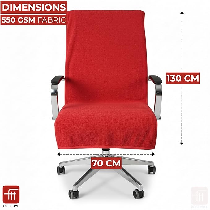 FASH Home Office Chair Towel | Luxury Car Seat Towel Cover | 100% Superfine Cotton | 550 GSM Large Size with Tie Knot | Maroon Red | Pack of 4