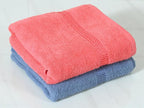 Quick Dry Star Border Bath Towel | 360 GSM Soft & Absorbent Solid Bath Towel | Lightweight & Skin-Friendly Towel for Everyday Use (2, Deep Blue & Red)