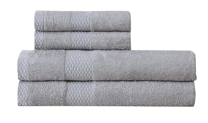 100% Natural Bamboo Towel 500 GSM Solid Hand Towel Pack of 4(40x60) (Sea Sand)