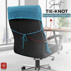 FASH Home Office Chair Towel | Luxury Car Seat Towel Cover | 100% Superfine Cotton | 550 GSM Large Size with Tie Knot | Teal | Pack of 4