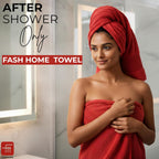 100% Cotton Super & Soft Towel Collection Set of 3 (Bath + Hand + Hand) 500 GSM Large Size (Maroon)