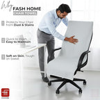 FASH Home Office Chair Towel | Luxury Car Seat Towel Cover | 100% Superfine Cotton | 550 GSM Large Size with Tie Knot | Silver White | Pack of 4