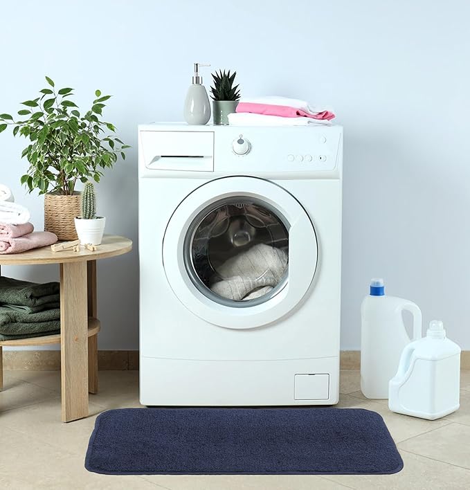 Fash Home Luxury Microfiber Bath Mat – Size 40x60 cm, 1500 GSM Ultra-Absorbent, Quick-Dry, Soft, Non-Slip, Machine Washable, Perfect for Bathroom, Shower, and Floor Use (Navy Blue)