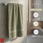 Fash Home 400 GSM Towel 70x140 cm – 1 Pc, Ultra Soft, Highly Absorbent, Quick Dry, Plush & Durable Cotton Bath Towel for Home, Gym & Spa (Olive Green)