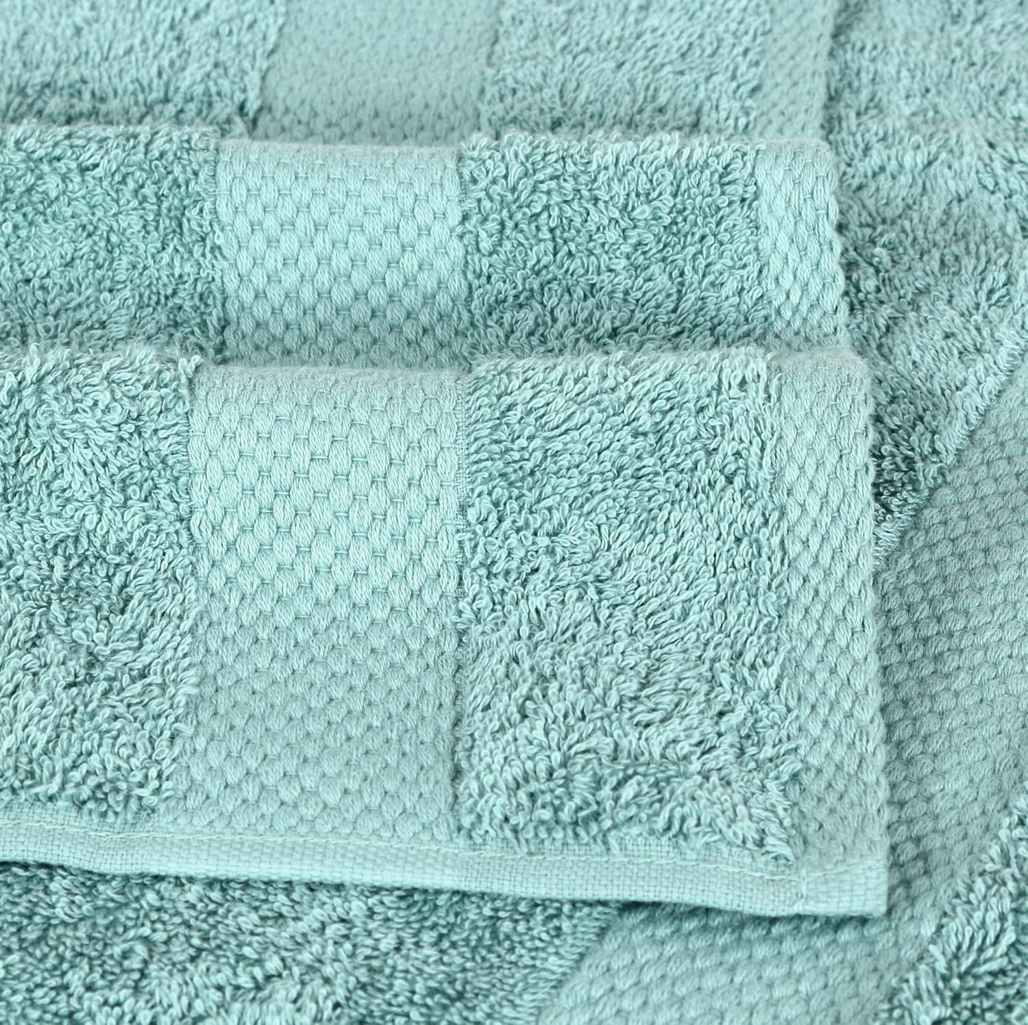 Fash Home 600 GSM Combed Cotton Hand Towel Set – 40x60 cm, Ultra Soft, Quick Dry & Highly Absorbent, 4 Pieces (Aqua Blue)