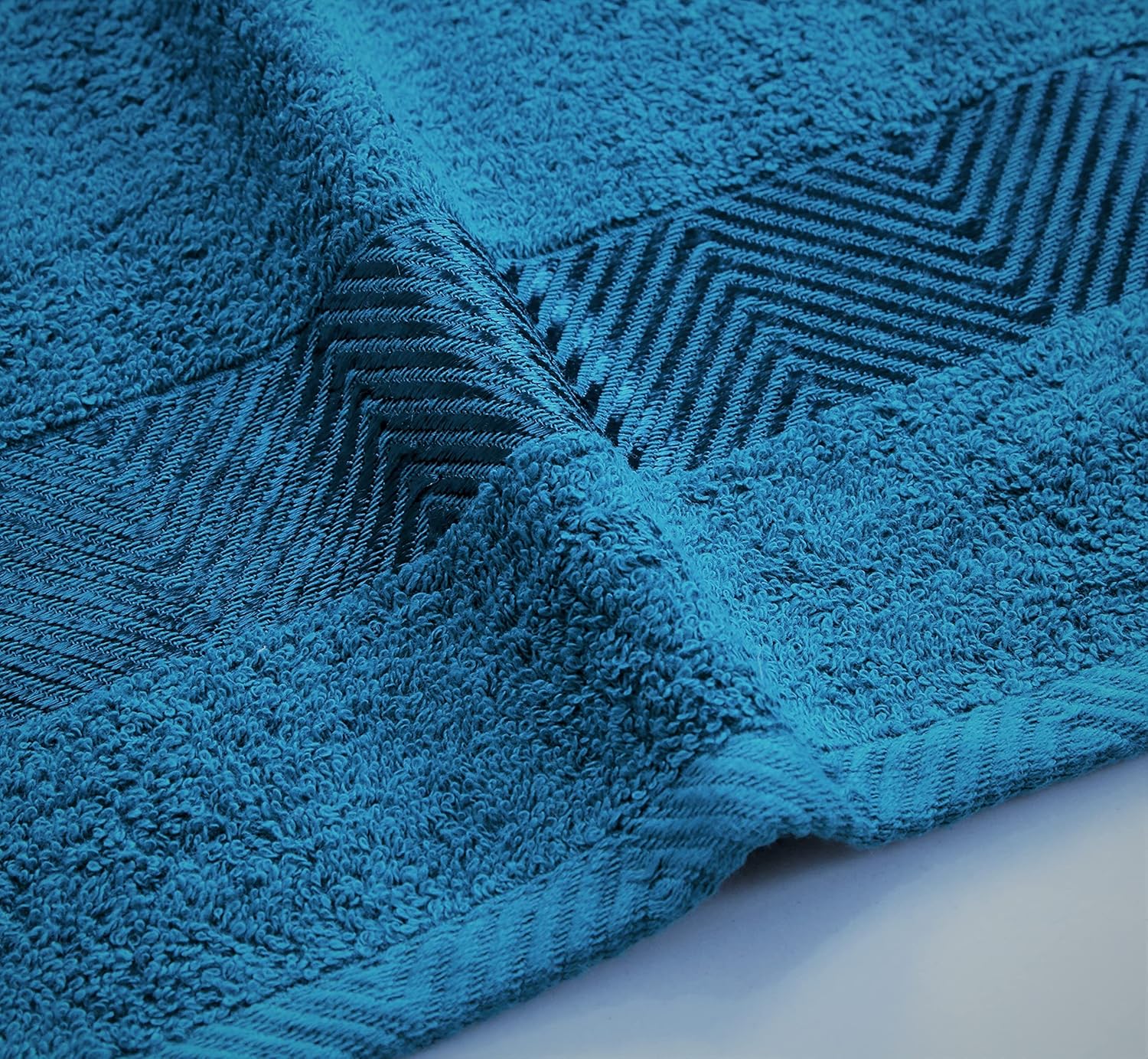 100% Cotton Ultra Soft & Super Absorbent, Antibacterial Hand Towel 500 GSM 40x60 cm. (Grey & Teal)