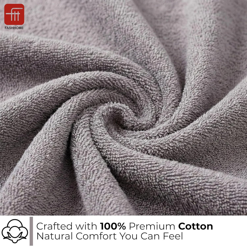 380 GSM 100% Cotton Highly Absorbent Light Weight Quick Dry Large Couple Bath Towel Set of 2 ( Grey&Teal)