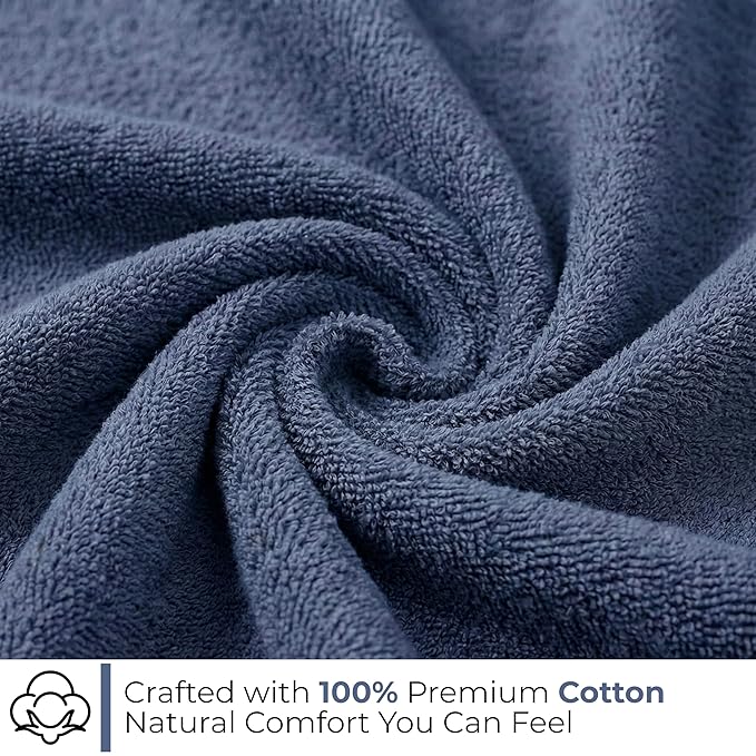 Fash Home 400 GSM Towel 70x140 cm – 1 Pc, Ultra Soft, Highly Absorbent, Quick Dry, Plush & Durable Cotton Bath Towel for Home, Gym & Spa (Navy Blue)