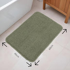Fash Home Luxury Microfiber Bath Mat – Size 40x60 cm, 1500 GSM Ultra-Absorbent, Quick-Dry, Soft, Non-Slip, Machine Washable, Perfect for Bathroom, Shower, and Floor Use (Olive Green)