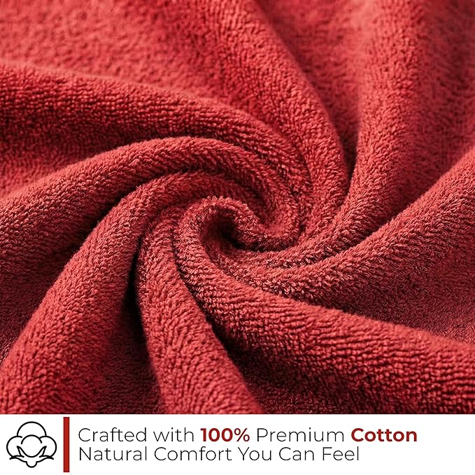 Fash Home 400 GSM Towel 70x140 cm – 1 Pc, Ultra Soft, Highly Absorbent, Quick Dry, Plush & Durable Cotton Bath Towel for Home, Gym & Spa (Maroon RED)