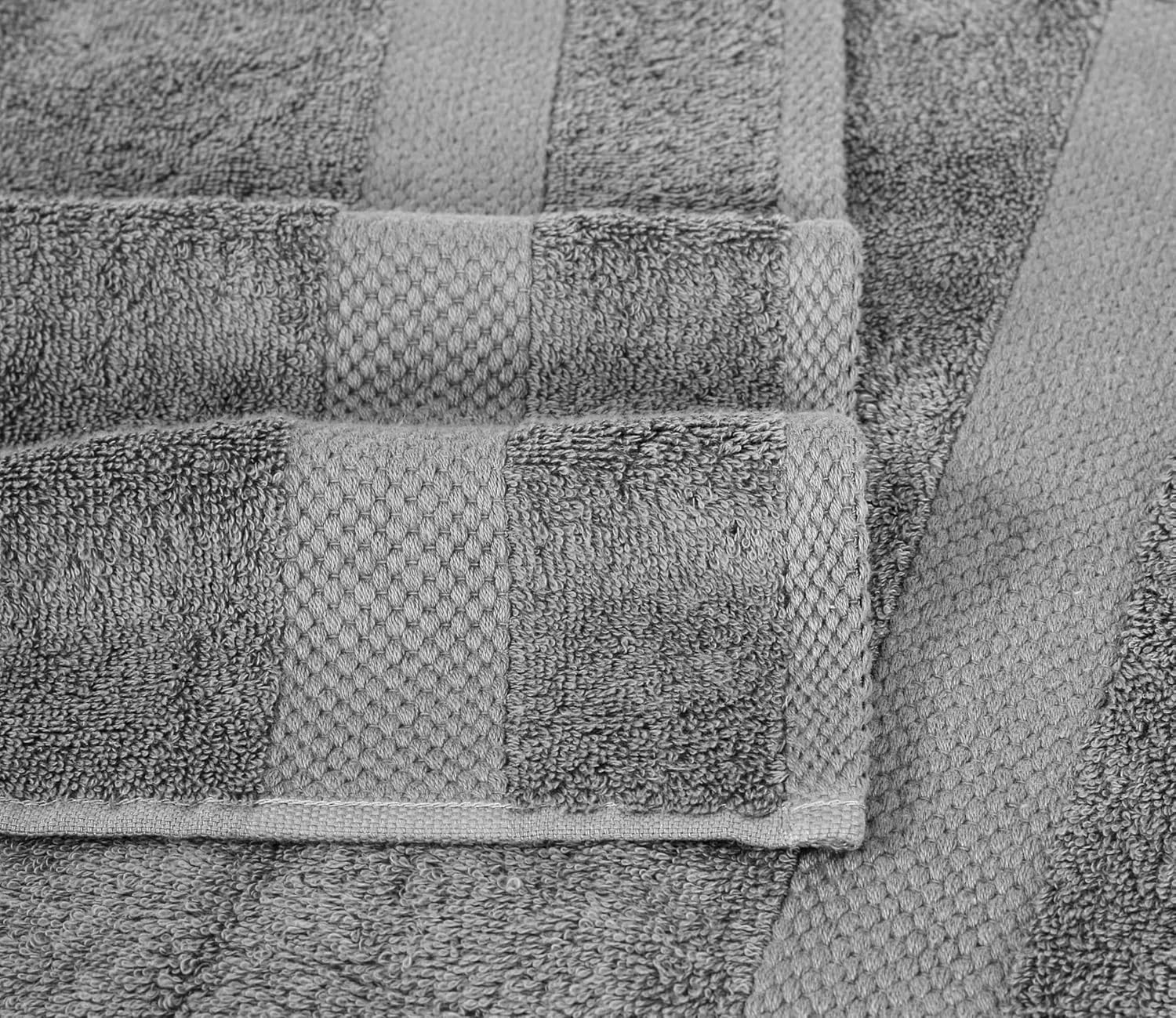 Fash Home 600 GSM Combed Cotton Hand Towel Set – 40x60 cm, Ultra Soft, Quick Dry & Highly Absorbent, 4 Pieces (Grey)