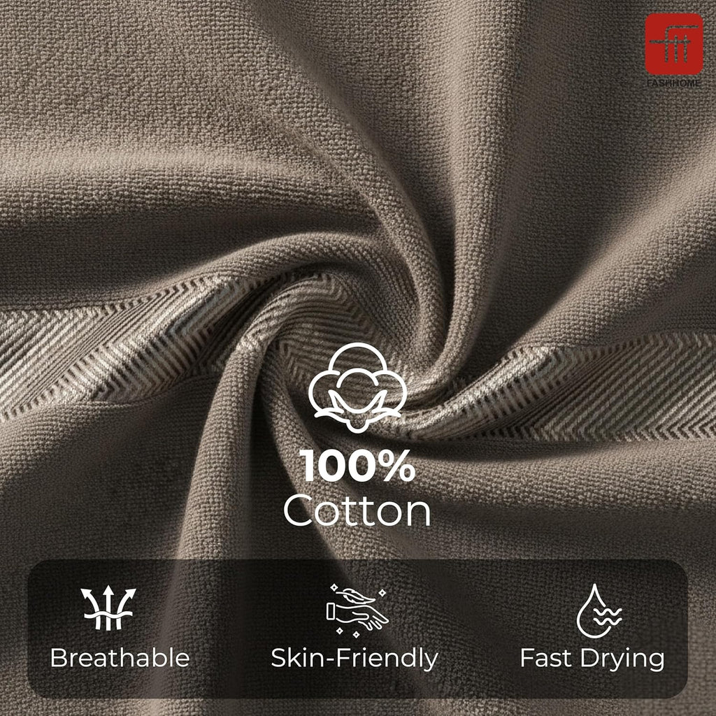 500 GSM 100% Cotton Highly Absorbent Super Luxury Large Couple Bath Towel Set and Hand Towel Set (Grey and Teal) Combo Pack of 2 Each