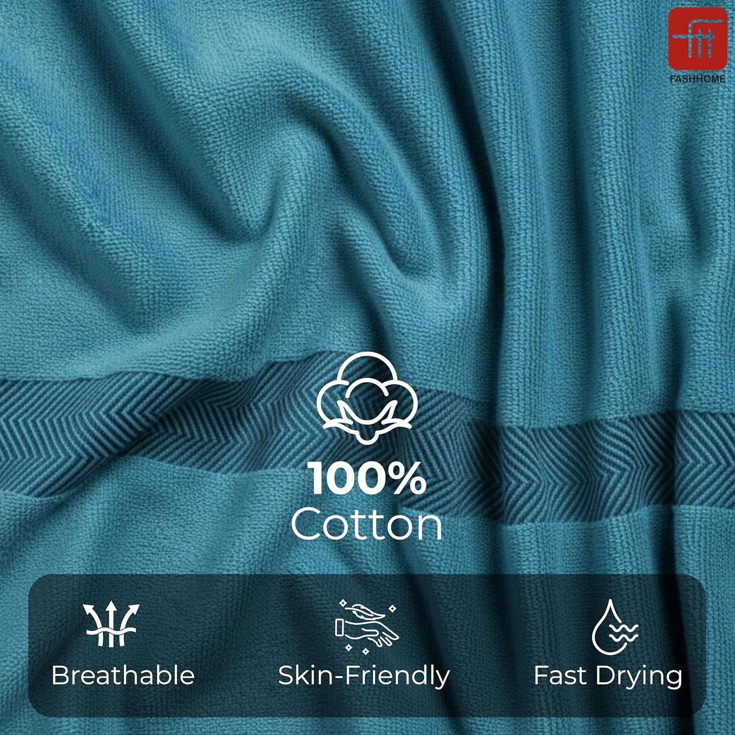 500 GSM 100% Cotton Highly Absorbent Super Luxury Large Couple Bath Towel Set (Maroon Red & Teal) Combo Pack of 4 ((Maroon Red& Teal))