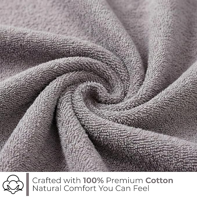 Fash Home 400 GSM Towel 70x140 cm – 1 Pc, Ultra Soft, Highly Absorbent, Quick Dry, Plush & Durable Cotton Bath Towel for Home, Gym & Spa (Grey)
