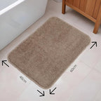 Fash Home Luxury Microfiber Bath Mat – Size 40x60 cm, 1500 GSM Ultra-Absorbent, Quick-Dry, Soft, Non-Slip, Machine Washable, Perfect for Bathroom, Shower, and Floor Use (Beige)