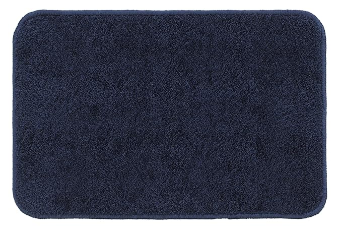 Fash Home Luxury Microfiber Bath Mat – Size 40x60 cm, 1500 GSM Ultra-Absorbent, Quick-Dry, Soft, Non-Slip, Machine Washable, Perfect for Bathroom, Shower, and Floor Use (Navy Blue)