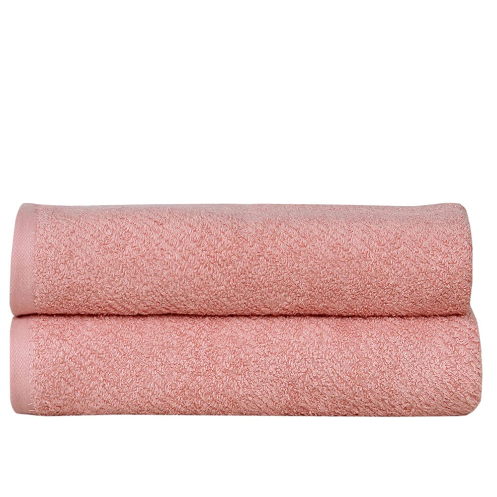 Fash Home International 100% Cotton Super Dry & Soft Feel Large Bath Towel Set Of 2 (70x140 Cm.) 400 GSM (Pink)