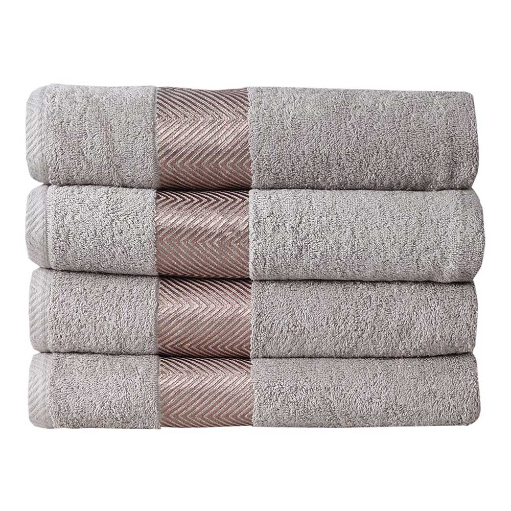 FASH HOME INTERNATIONAL 500 GSM 100% Cotton Highly Absorbent Super Luxury Large Couple Bath Towel Set (Beige) Pack Of 4