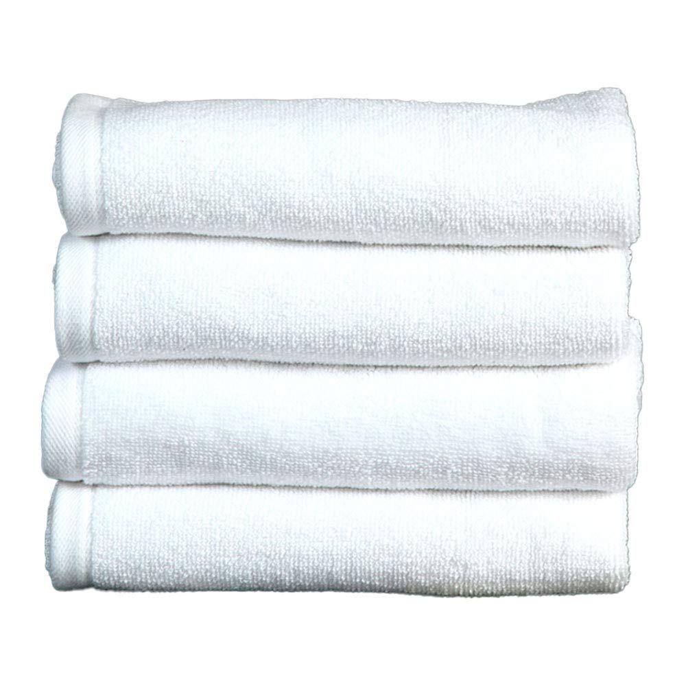 Fash Home International Cotton Premium Hotel Plain Hand Towel 560 GSM (Set Of 4, White)