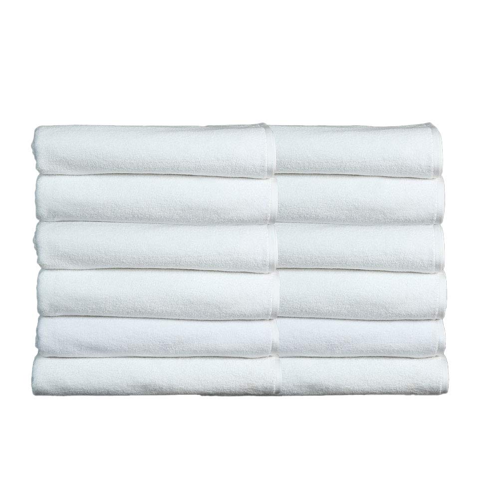 Fash Home International Cotton Premium Hotel Plain Bath Towel 550 GSM (Set Of 12, White)