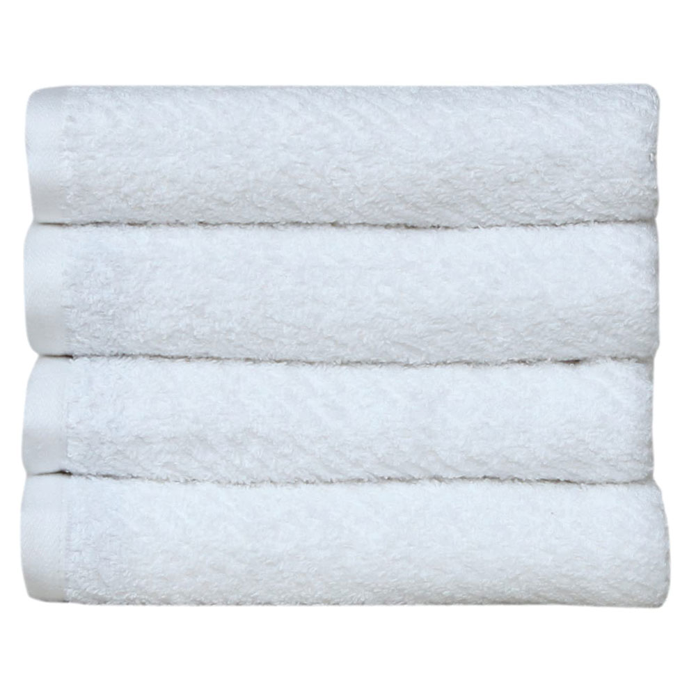 Fash Home International 100% Cotton 400 GSM Multipurpose Hand Towel (40x60cm.) Set Of 4 (White)