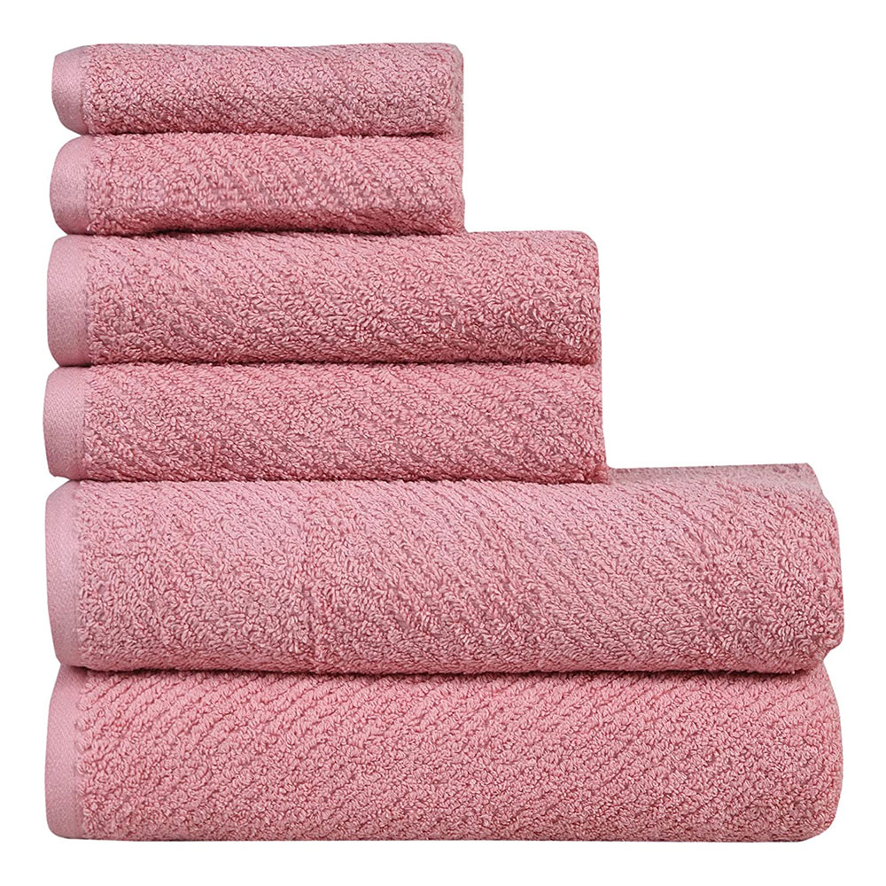 FASH HOME INTERNATIONAL Cotton Hand Face & Bath Towel 500 GSM - (Set of 6,Pink)