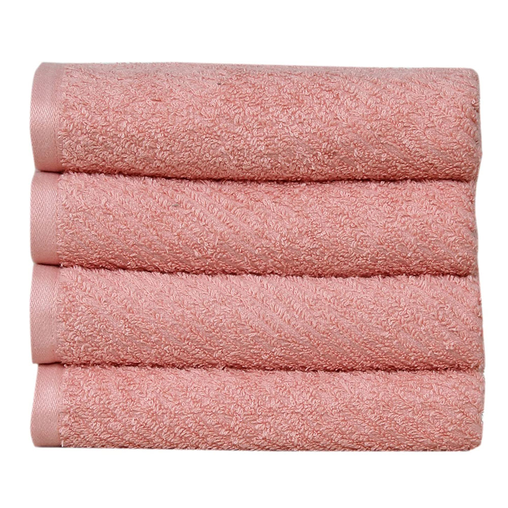 Fash Home International 100% Cotton 400 GSM Multipurpose Hand Towel (40x60cm.) Set Of 4 (Pink)