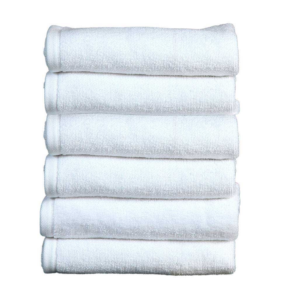 Fash Home International Cotton Premium Hotel Plain Hand Towel 560 GSM (Set Of 12, White)