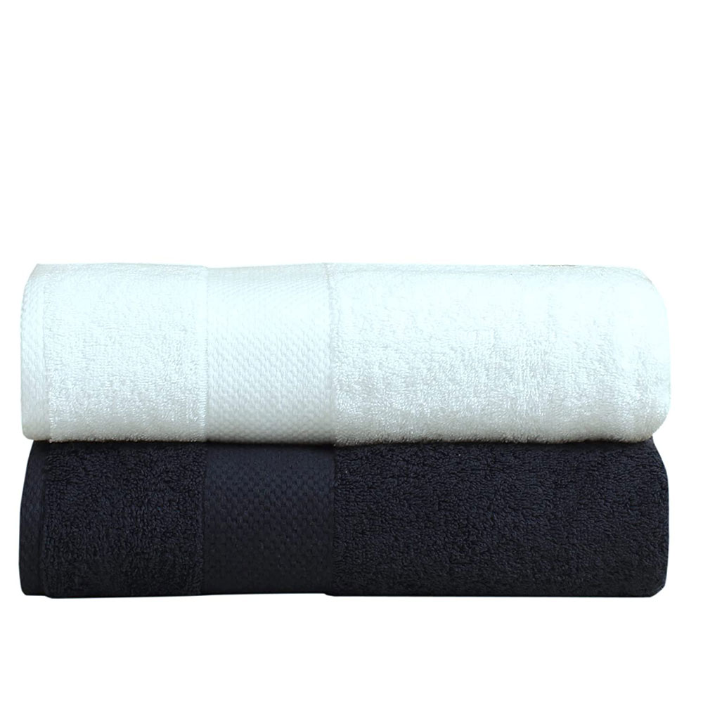 FASH HOME INTERNATIONAL - LINT FREE LOW TWIST (LTF TOWEL) Super Soft 100% Super Luxury Special Grown Cotton Elite Class Skin Friendly Hygienic 550 GSM Super Large Instant Highly Absorbent Large Bath Towel Set ( 70x140 Cm) (Navy Blue & White)