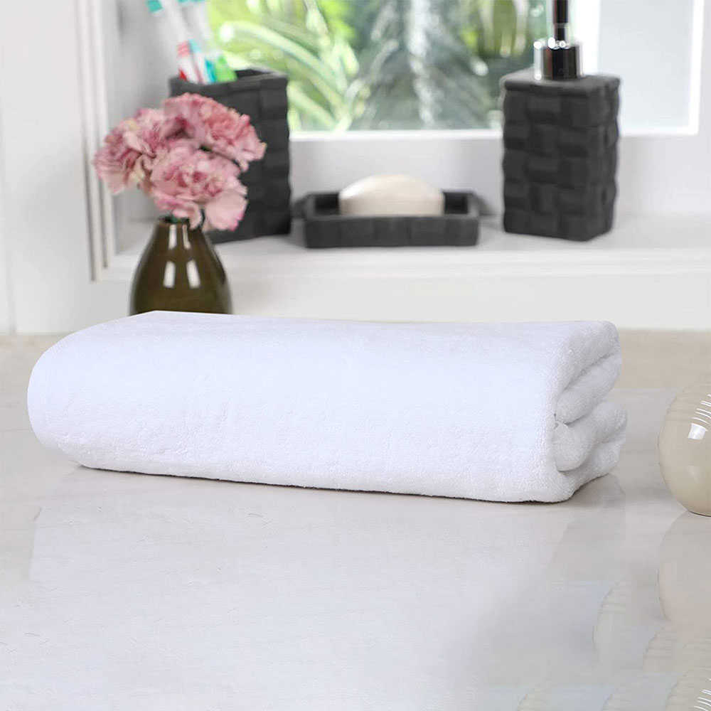 Fash Home International 100% Cotton Hotel & Spas Large Premium White Bath Towel (Single Piece _76x152)