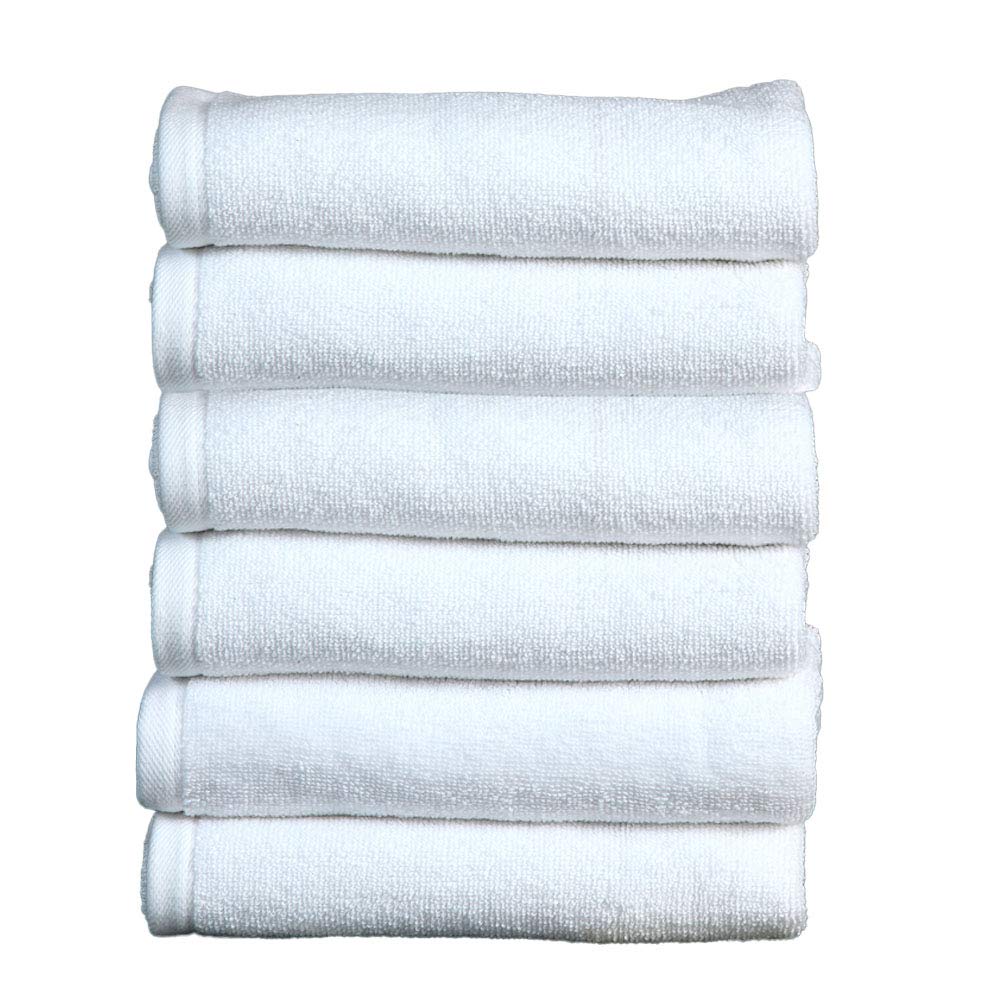 FASH HOME INTERNATIONAL Cotton Premium Hotel Plain Hand Towel 560 GSM (Set Of 6, White)