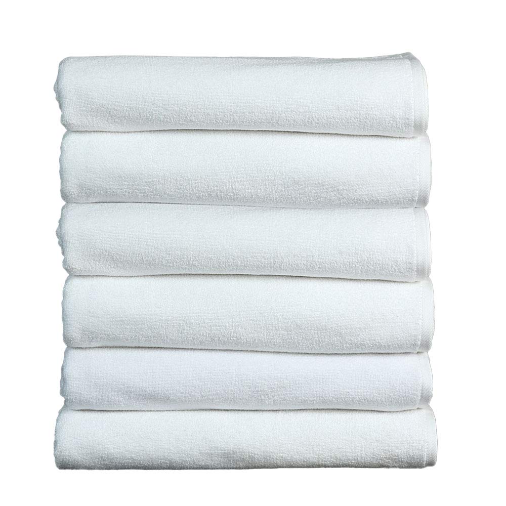 Fash Home International Cotton Premium Hotel Plain Bath Towel 550 GSM (Set Of 6, White)