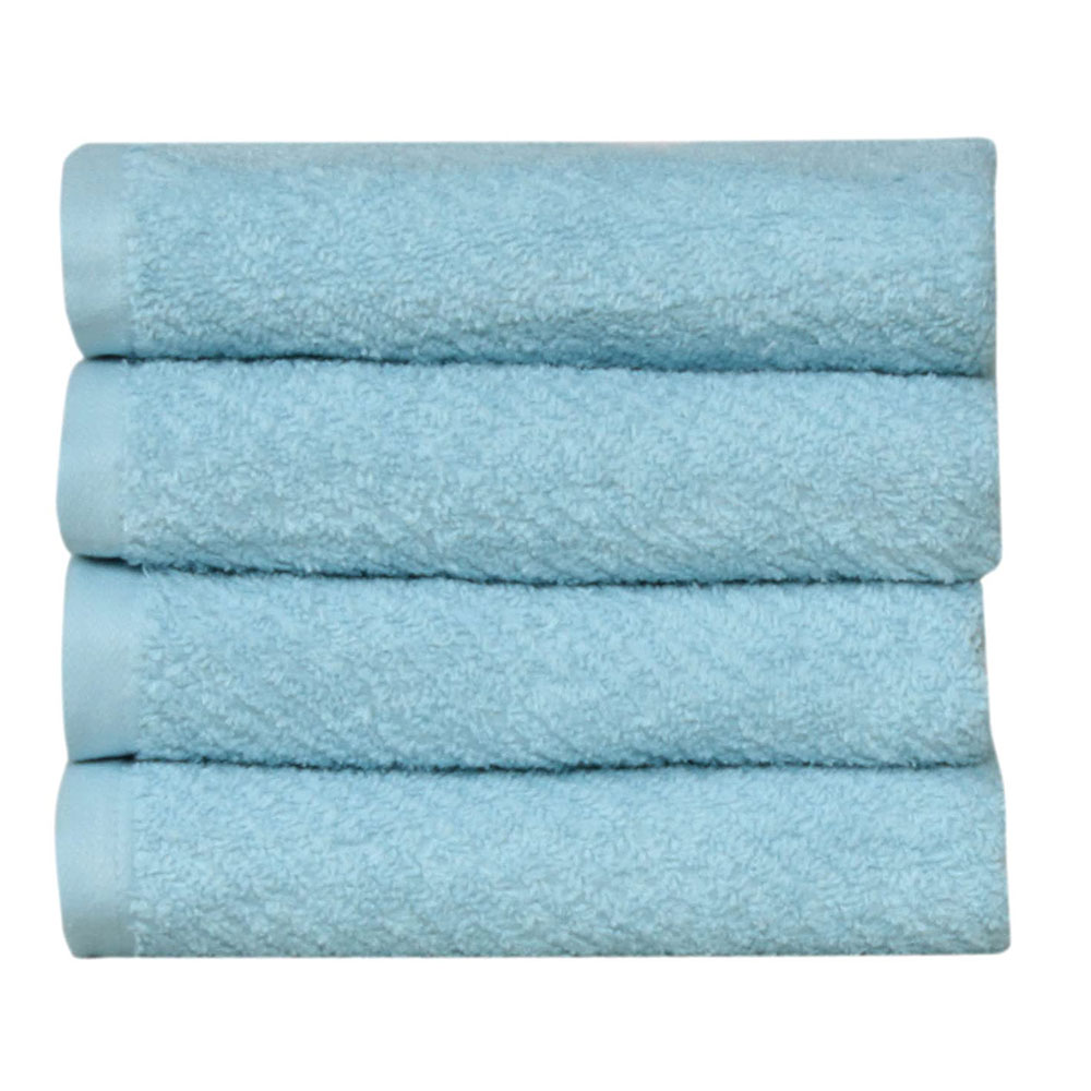 Fash Home International 100% Cotton 400 GSM Multipurpose Hand Towel (40x60cm.) Set Of 4 (Aqua Blue)