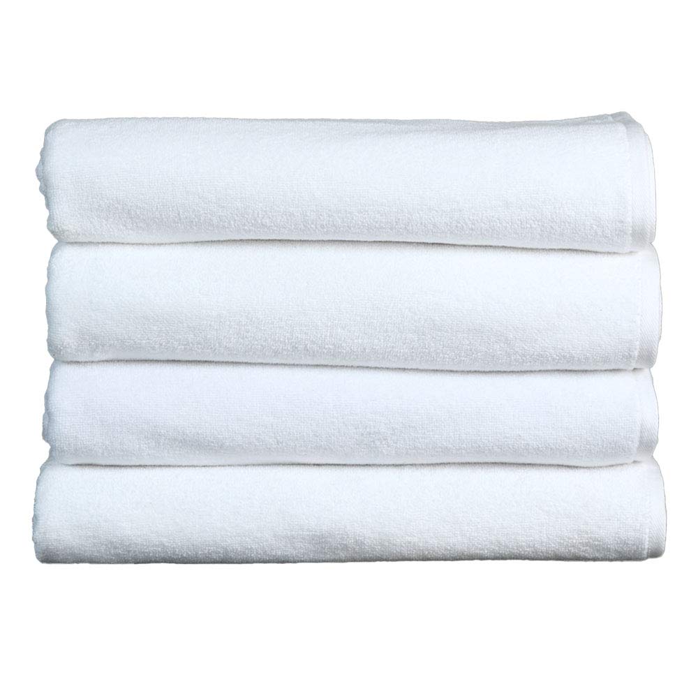 Fash Home International Cotton Premium Hotel Plain Bath Towel 550 GSM (Set Of 4, White)